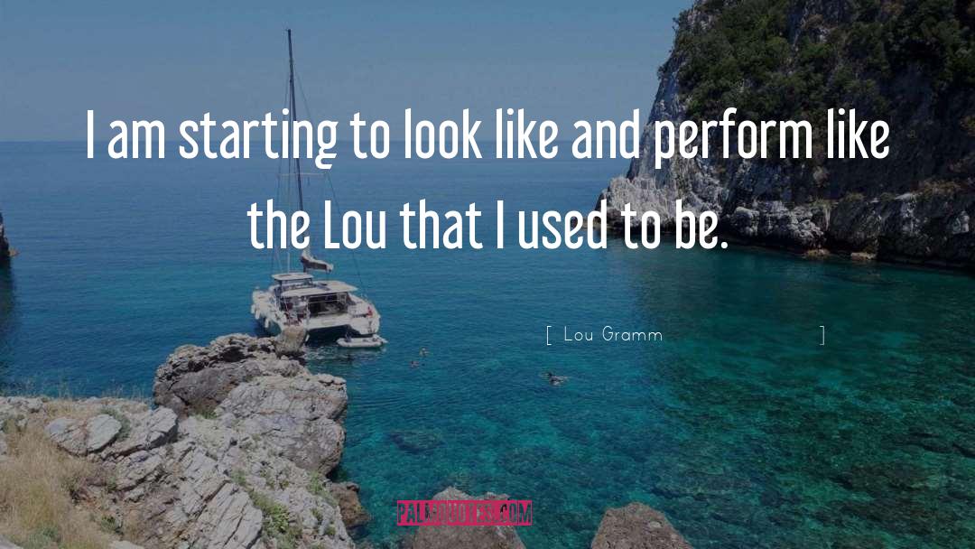 Lou Gramm Quotes: I am starting to look