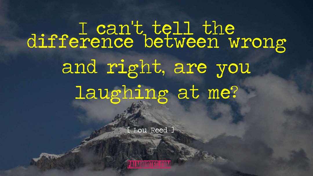 Lou Reed Quotes: I can't tell the difference