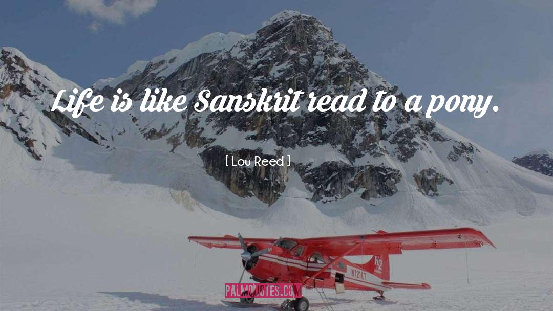 Lou Reed Quotes: Life is like Sanskrit read