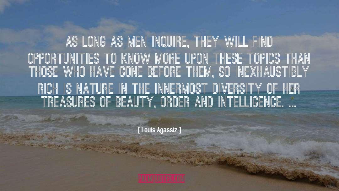 Louis Agassiz Quotes: As long as men inquire,