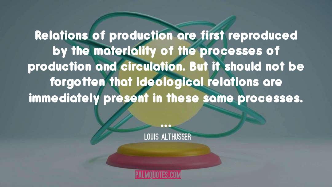 Louis Althusser Quotes: Relations of production are first