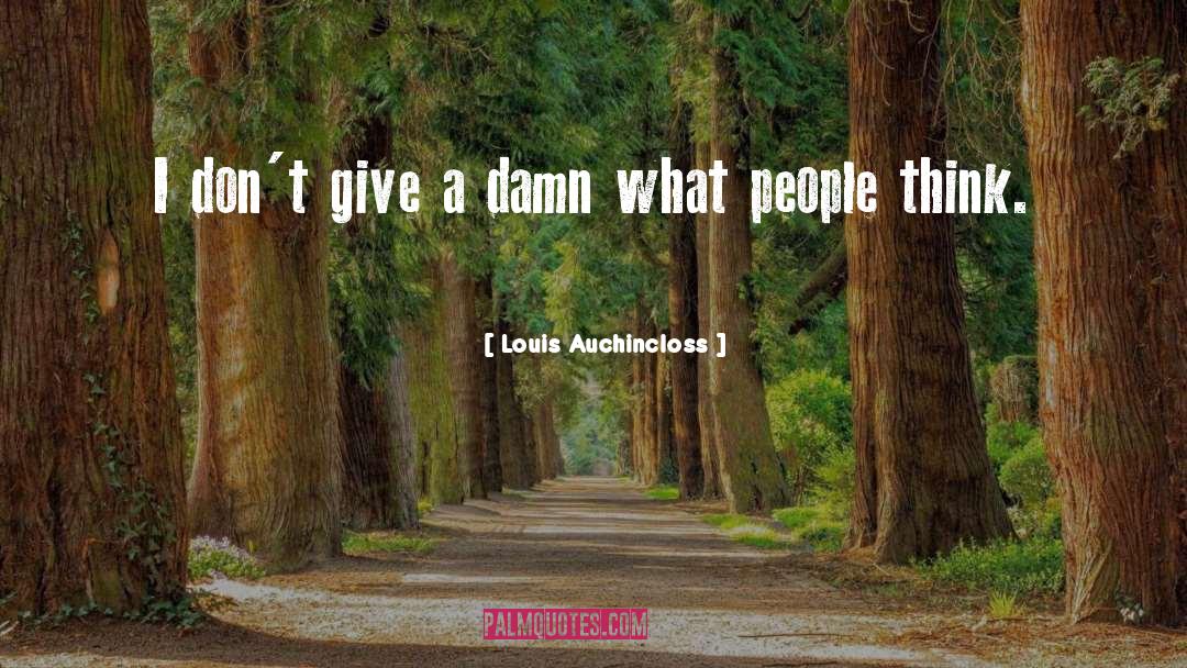 Louis Auchincloss Quotes: I don't give a damn