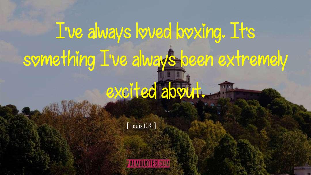 Louis C.K. Quotes: I've always loved boxing. It's
