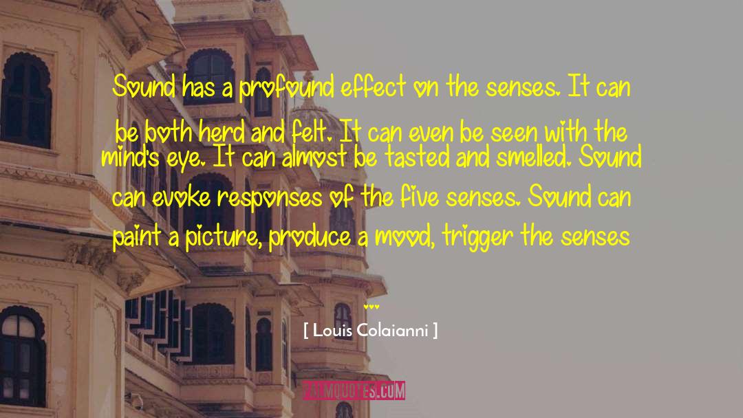 Louis Colaianni Quotes: Sound has a profound effect