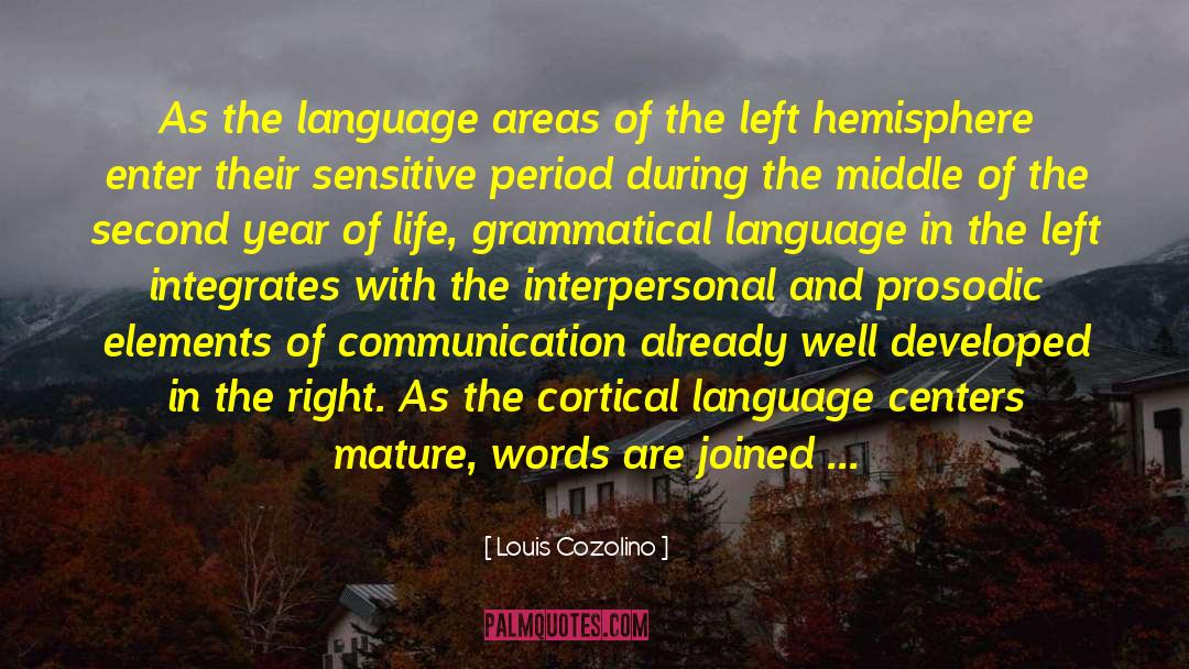 Louis Cozolino Quotes: As the language areas of