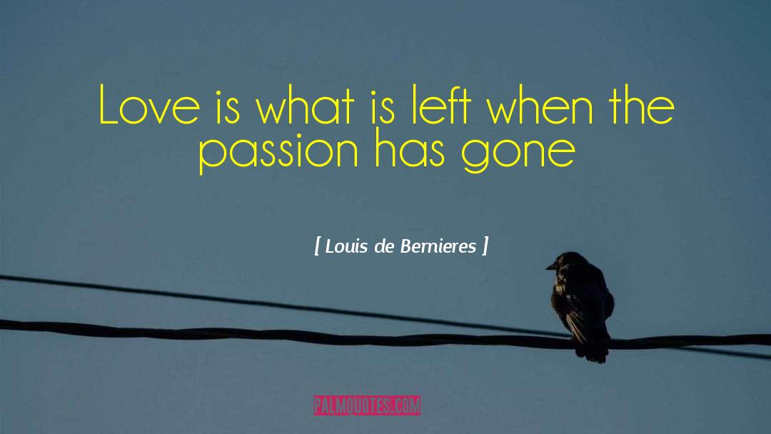 Louis De Bernieres Quotes: Love is what is left