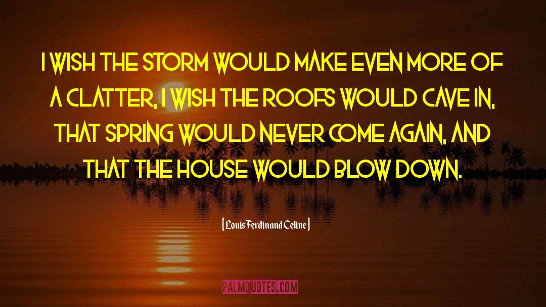 Louis Ferdinand Celine Quotes: I wish the storm would