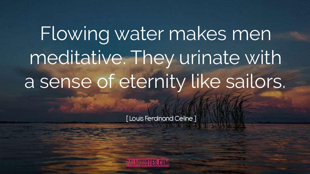 Louis Ferdinand Celine Quotes: Flowing water makes men meditative.