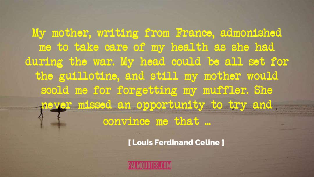 Louis Ferdinand Celine Quotes: My mother, writing from France,