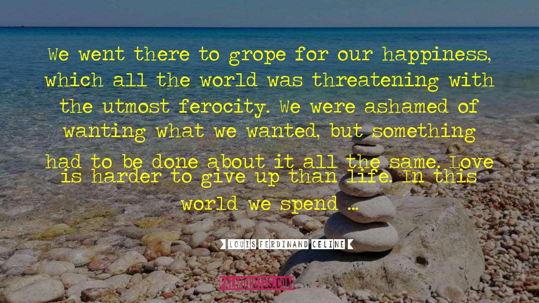 Louis Ferdinand Celine Quotes: We went there to grope