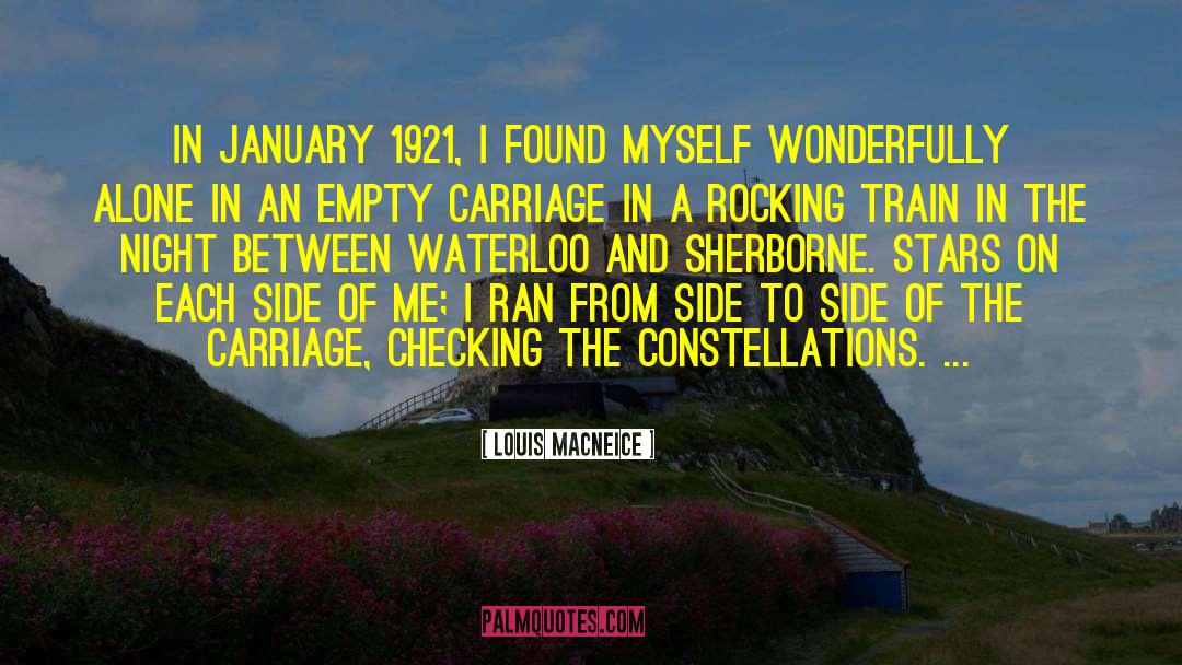 Louis MacNeice Quotes: In January 1921, I found