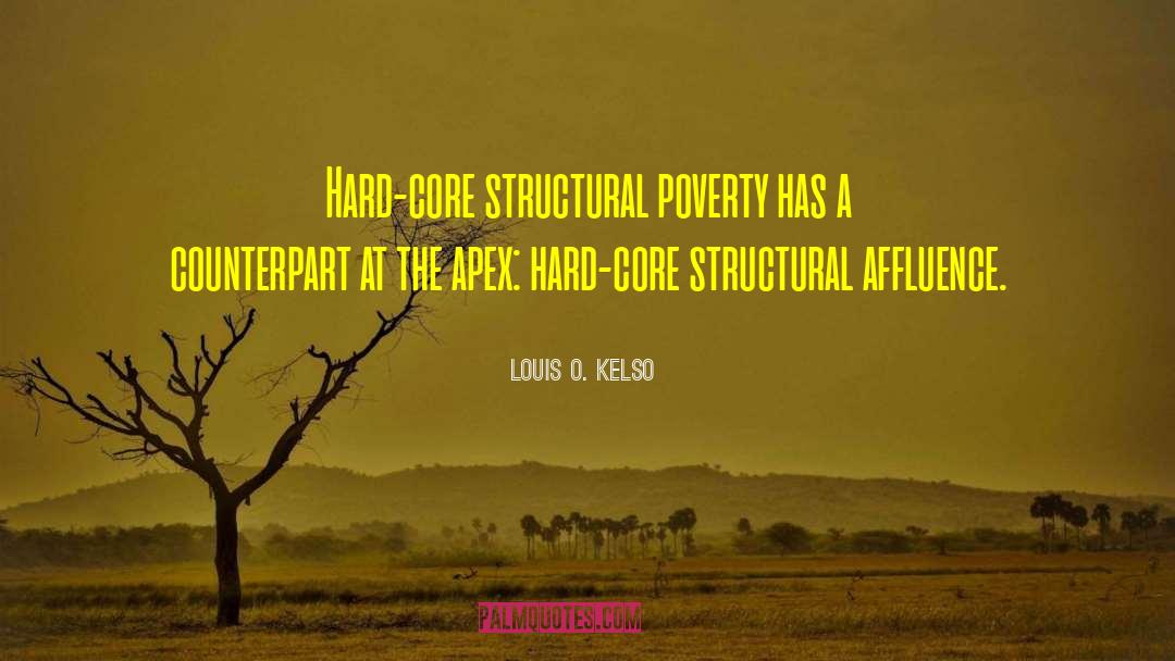 Louis O. Kelso Quotes: Hard-core structural poverty has a
