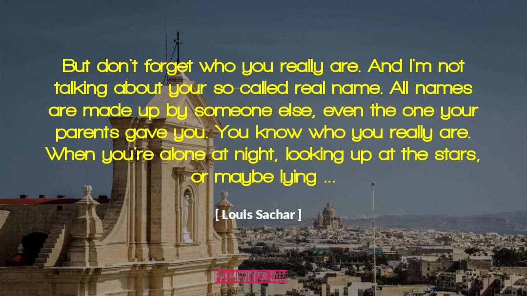 Louis Sachar Quotes: But don't forget who you