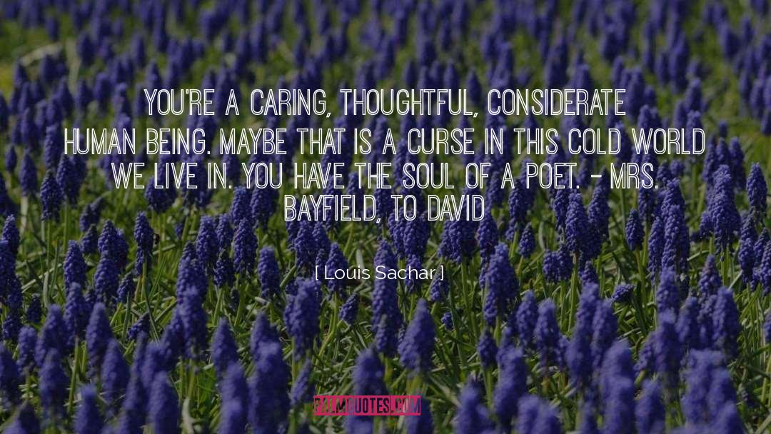 Louis Sachar Quotes: You're a caring, thoughtful, considerate