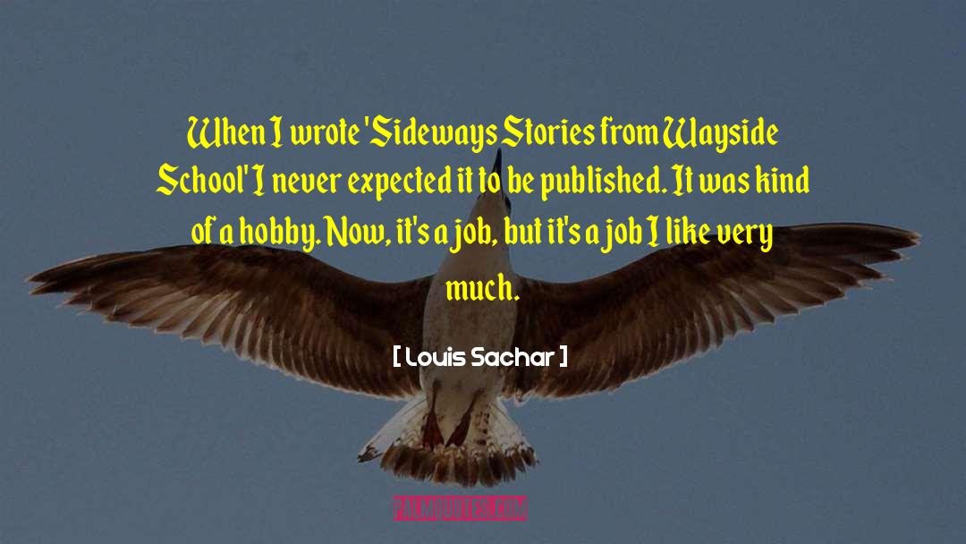 Louis Sachar Quotes: When I wrote 'Sideways Stories