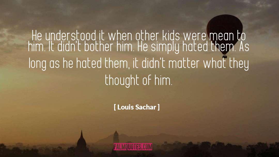 Louis Sachar Quotes: He understood it when other