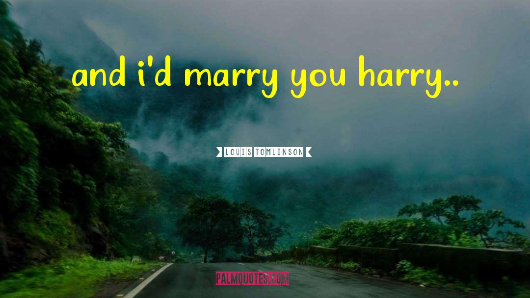 Louis Tomlinson Quotes: and i'd marry you harry..