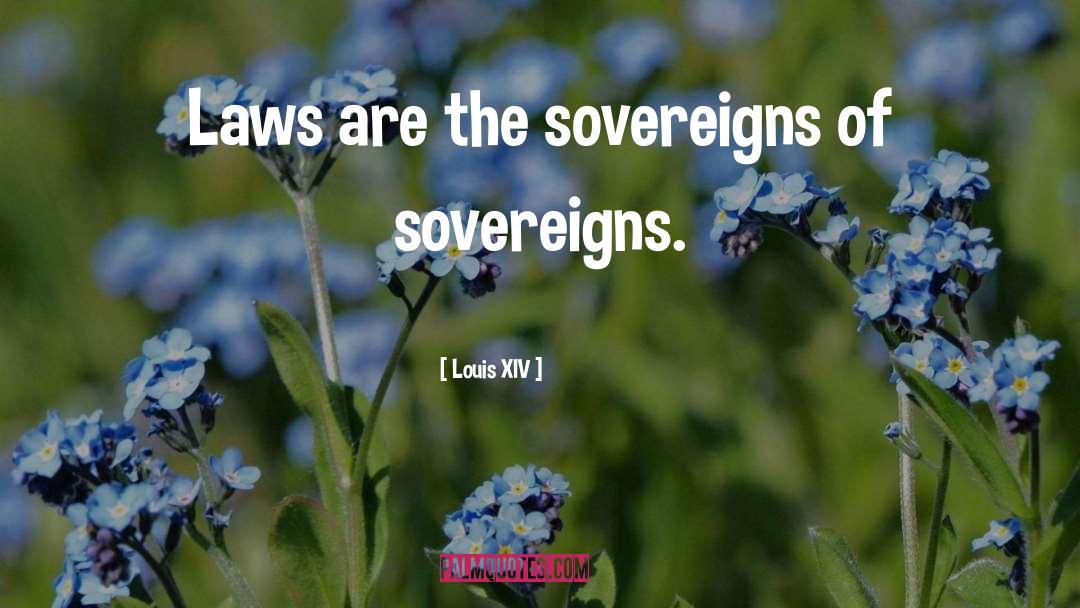 Louis XIV Quotes: Laws are the sovereigns of