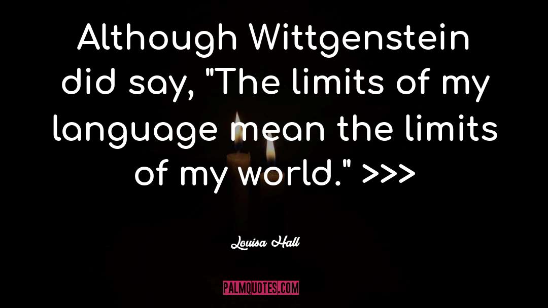 Louisa Hall Quotes: Although Wittgenstein did say, 