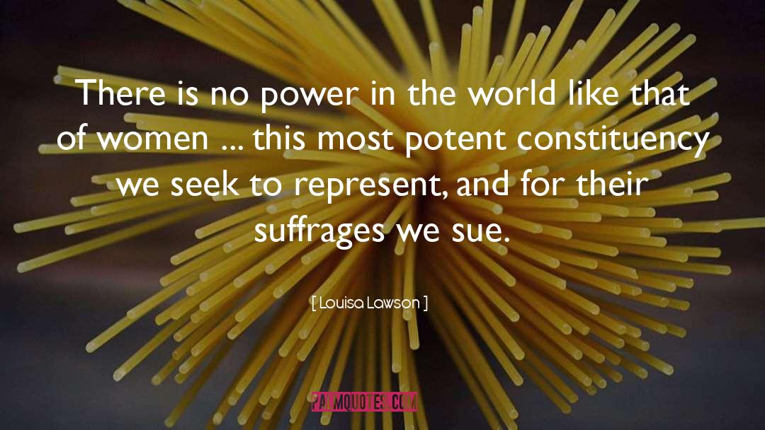Louisa Lawson Quotes: There is no power in