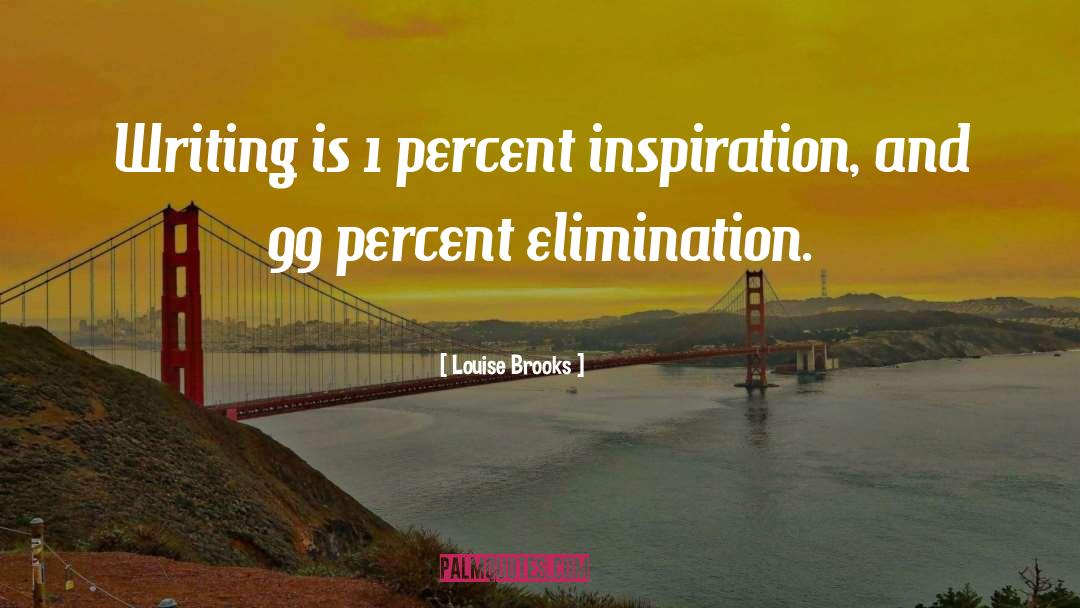 Louise Brooks Quotes: Writing is 1 percent inspiration,