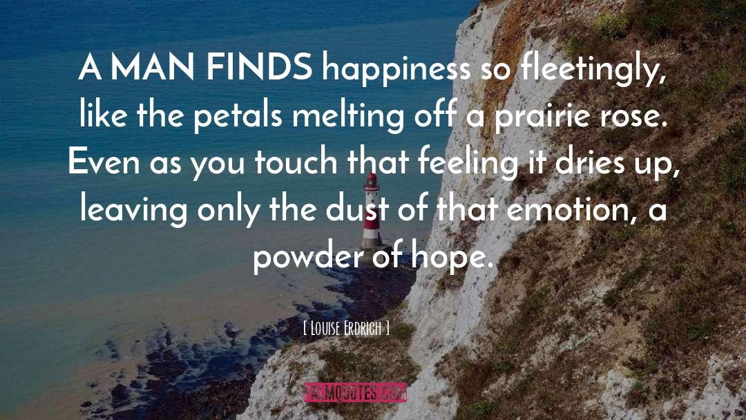 Louise Erdrich Quotes: A MAN FINDS happiness so