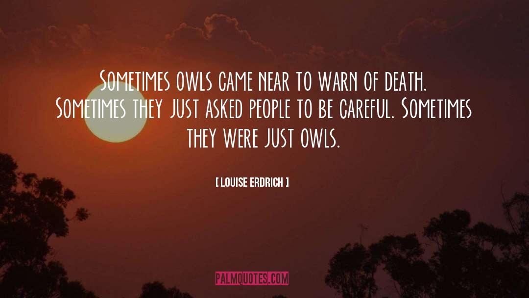 Louise Erdrich Quotes: Sometimes owls came near to