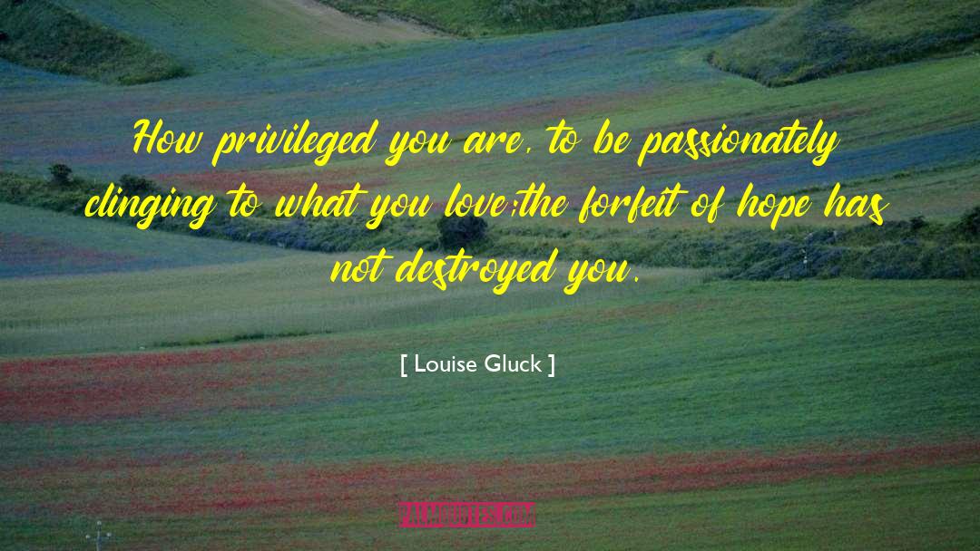 Louise Gluck Quotes: How privileged you are, to