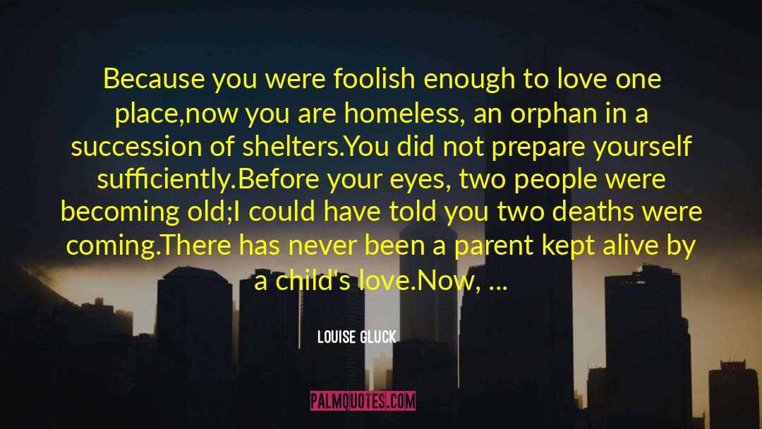 Louise Gluck Quotes: Because you were foolish enough