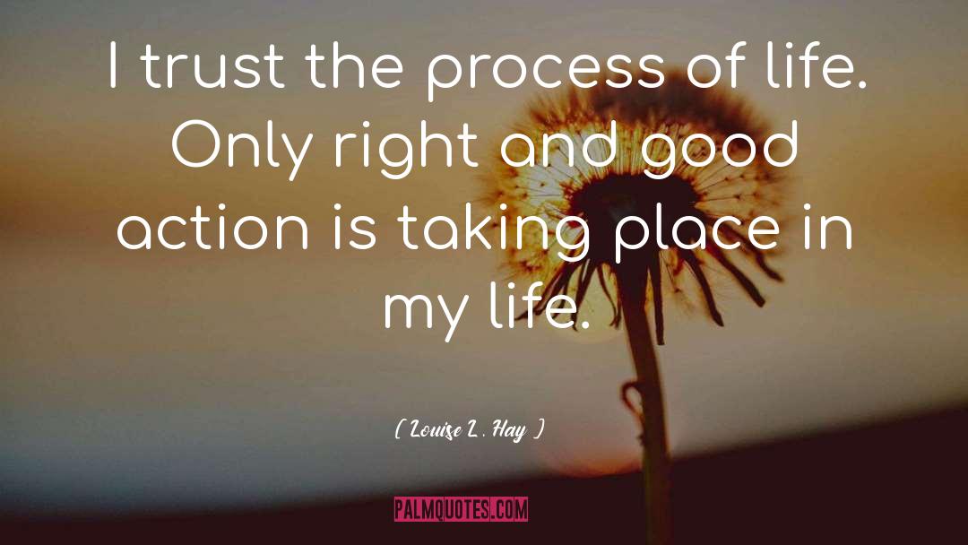 Louise L. Hay Quotes: I trust the process of