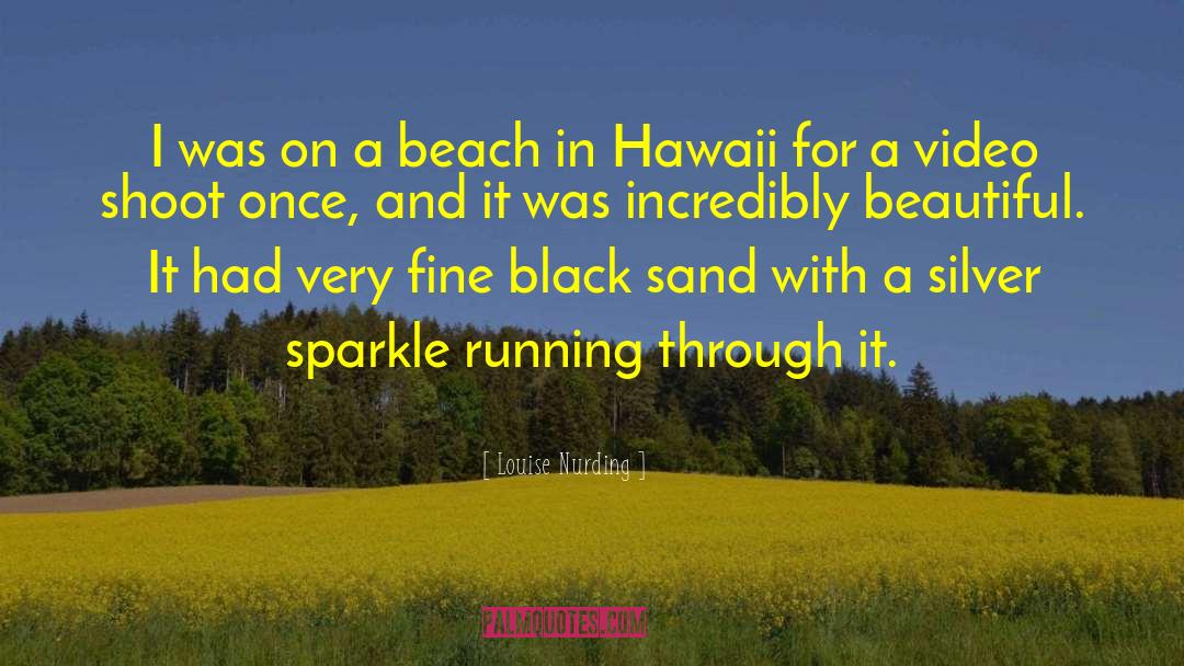 Louise Nurding Quotes: I was on a beach