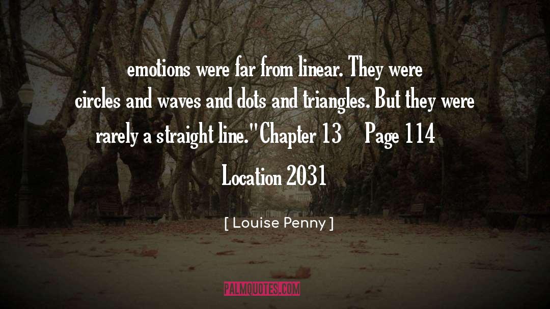 Louise Penny Quotes: emotions were far from linear.