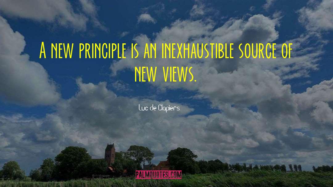 Luc De Clapiers Quotes: A new principle is an