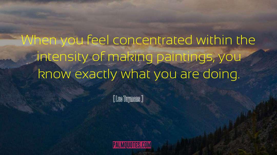 Luc Tuymans Quotes: When you feel concentrated within