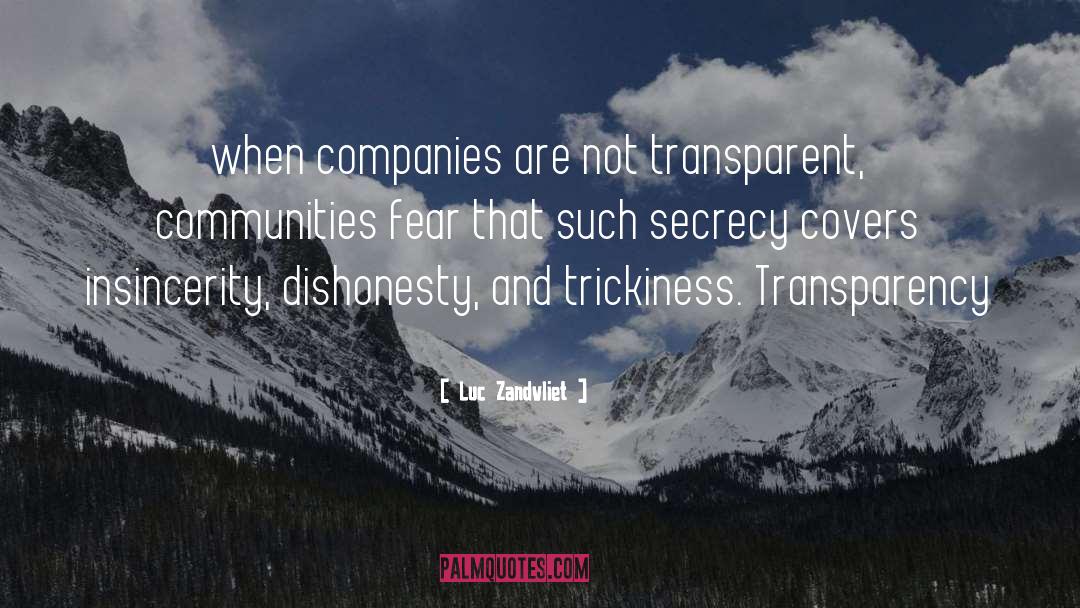 Luc Zandvliet Quotes: when companies are not transparent,
