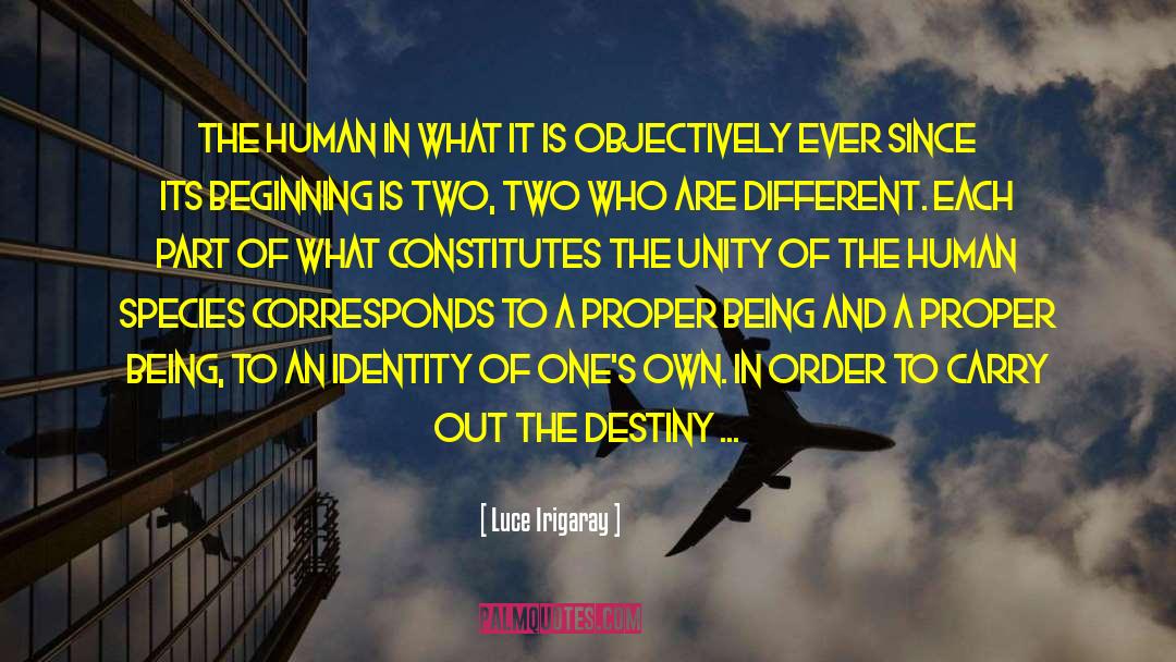 Luce Irigaray Quotes: The human in what it