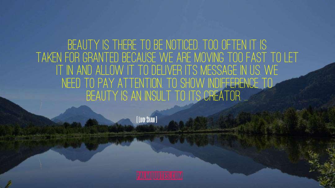 Luci Shaw Quotes: Beauty is there to be