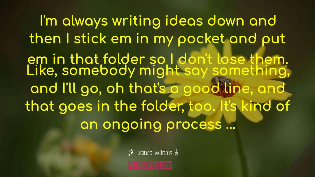 Lucinda Williams Quotes: I'm always writing ideas down