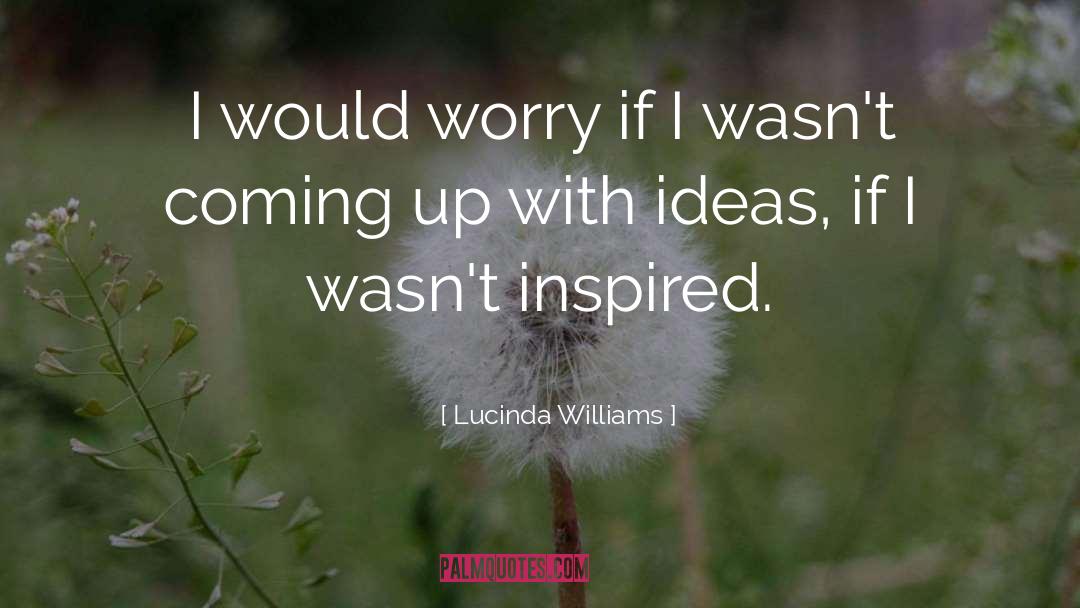 Lucinda Williams Quotes: I would worry if I