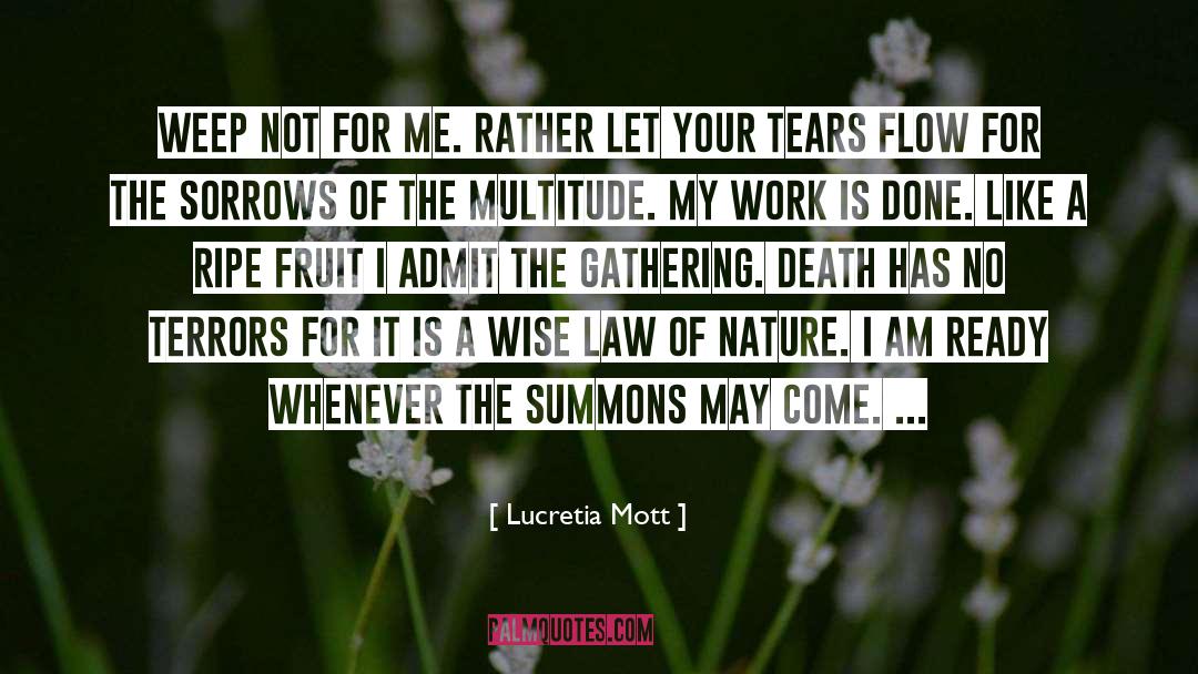 Lucretia Mott Quotes: Weep not for me. Rather