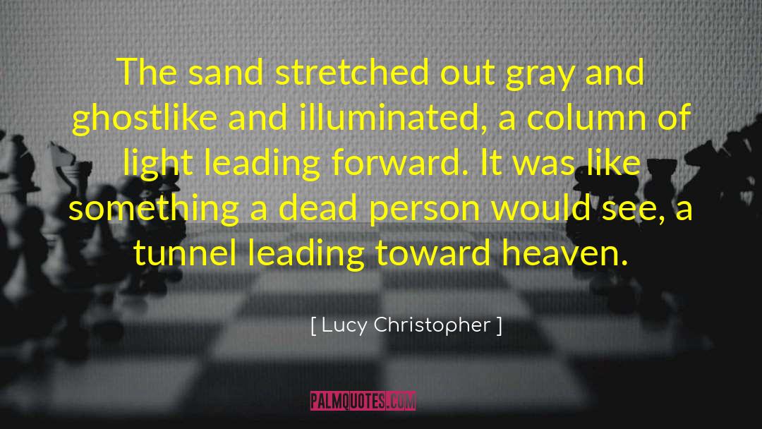 Lucy Christopher Quotes: The sand stretched out gray