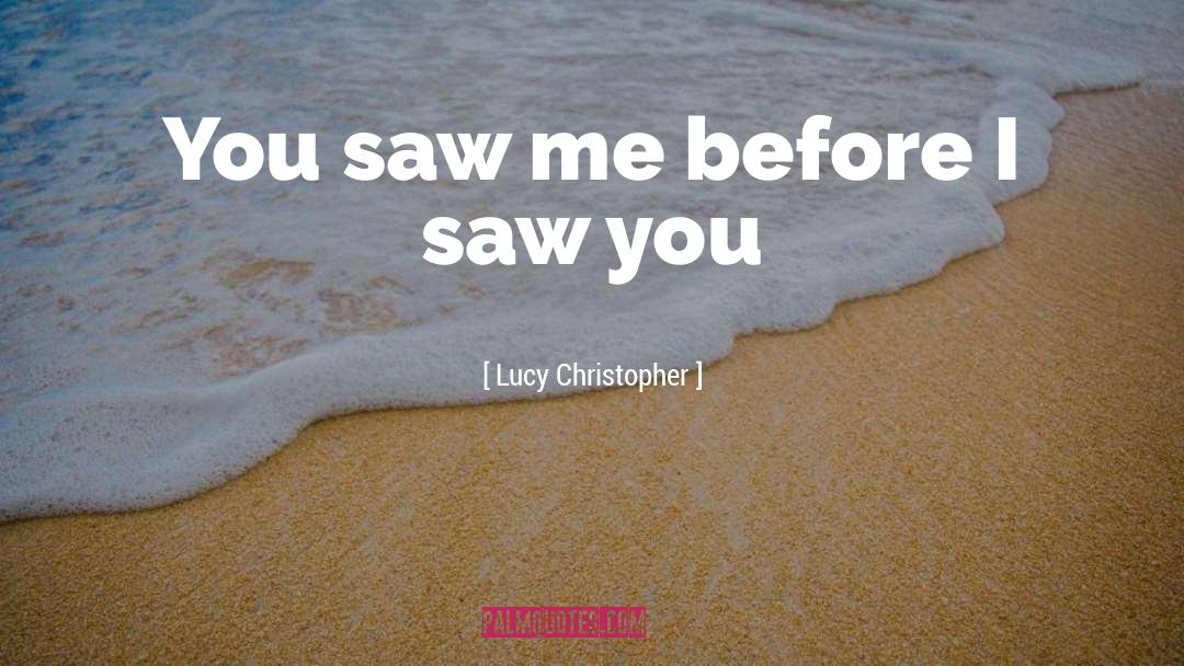 Lucy Christopher Quotes: You saw me before I