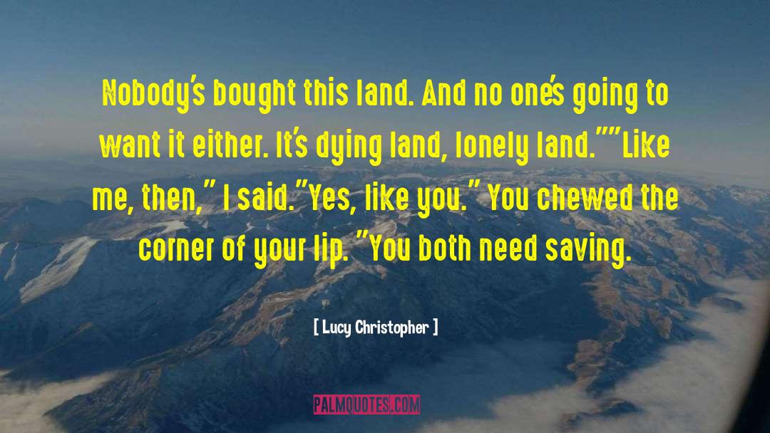 Lucy Christopher Quotes: Nobody's bought this land. And