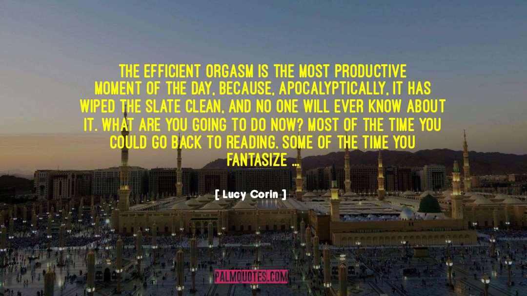 Lucy Corin Quotes: The efficient orgasm is the