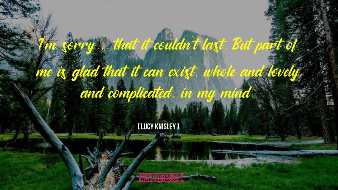 Lucy Knisley Quotes: I'm sorry... that it couldn't