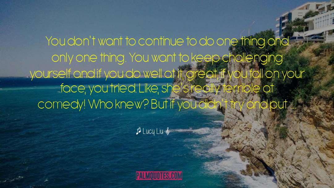 Lucy Liu Quotes: You don't want to continue