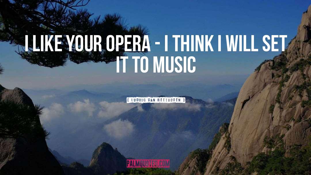 Ludwig Van Beethoven Quotes: I like your opera -