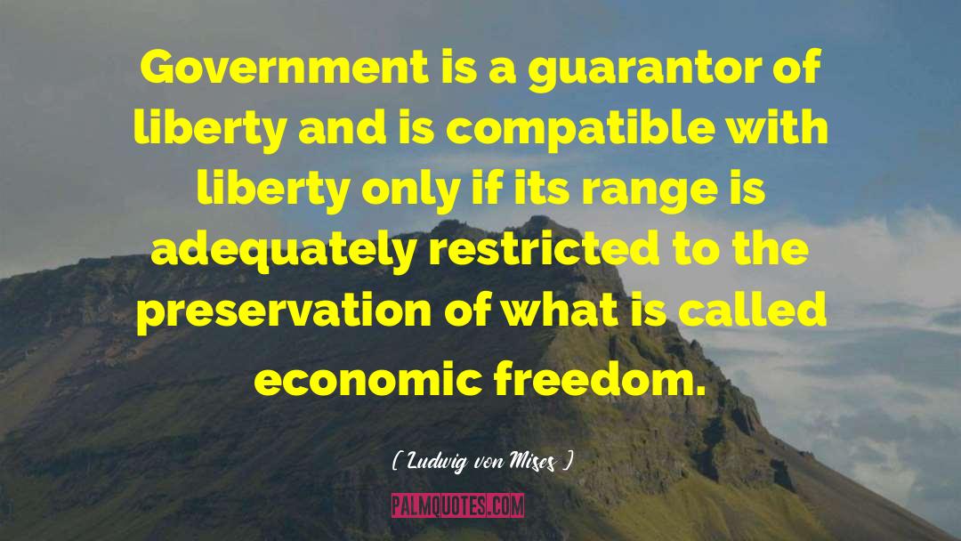 Ludwig Von Mises Quotes: Government is a guarantor of