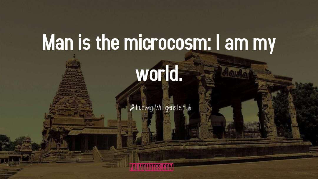 Ludwig Wittgenstein Quotes: Man is the microcosm: I