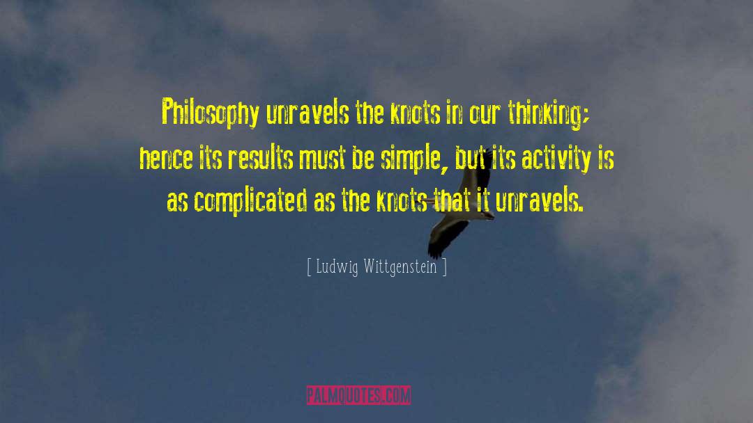 Ludwig Wittgenstein Quotes: Philosophy unravels the knots in